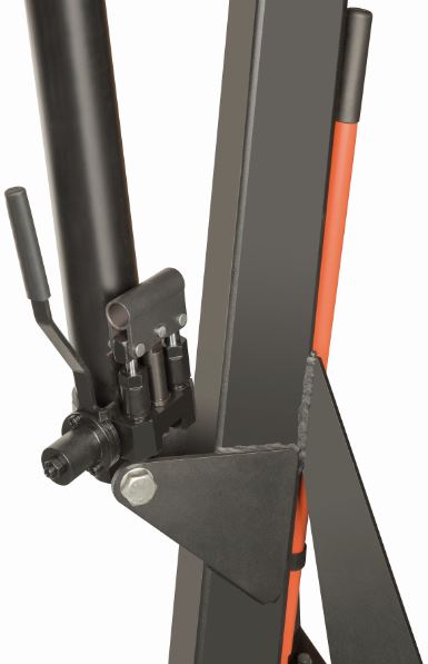 Grue d'atelier pliable 2 T Euro-palette - BH6FC2000 avec bras à 4 positions fixes, pieds repliables et système à double piston_6