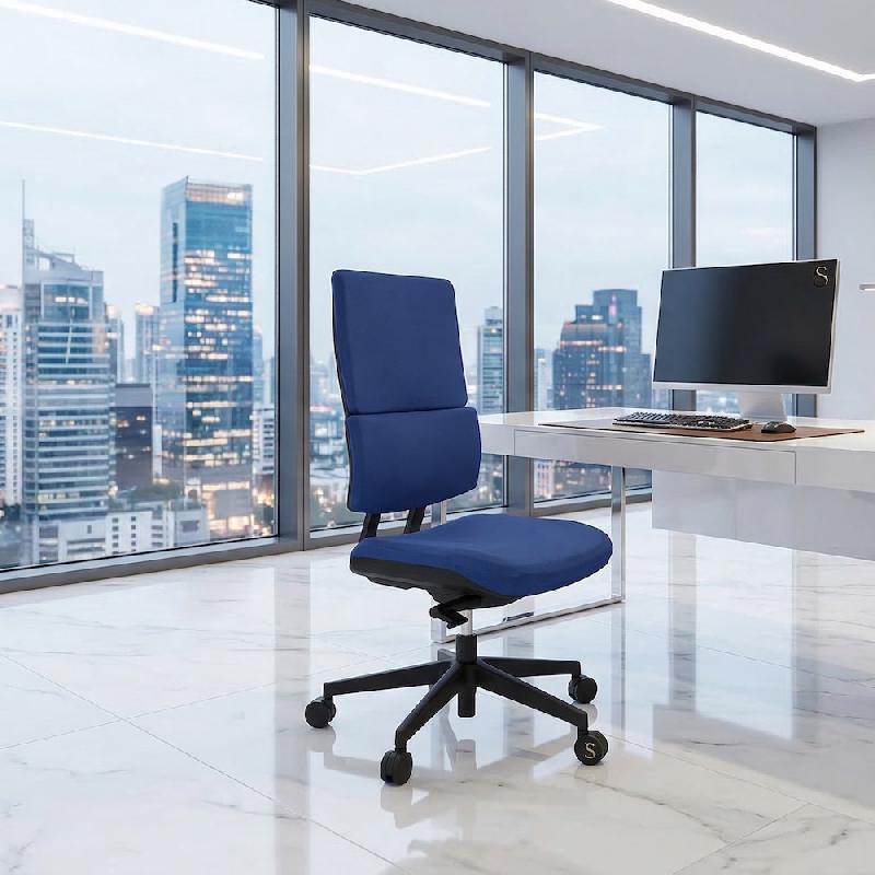 Siège de bureau Wi max avec renfort lombaires - Sokoa - Bleu, Non, Oui, Classique_6
