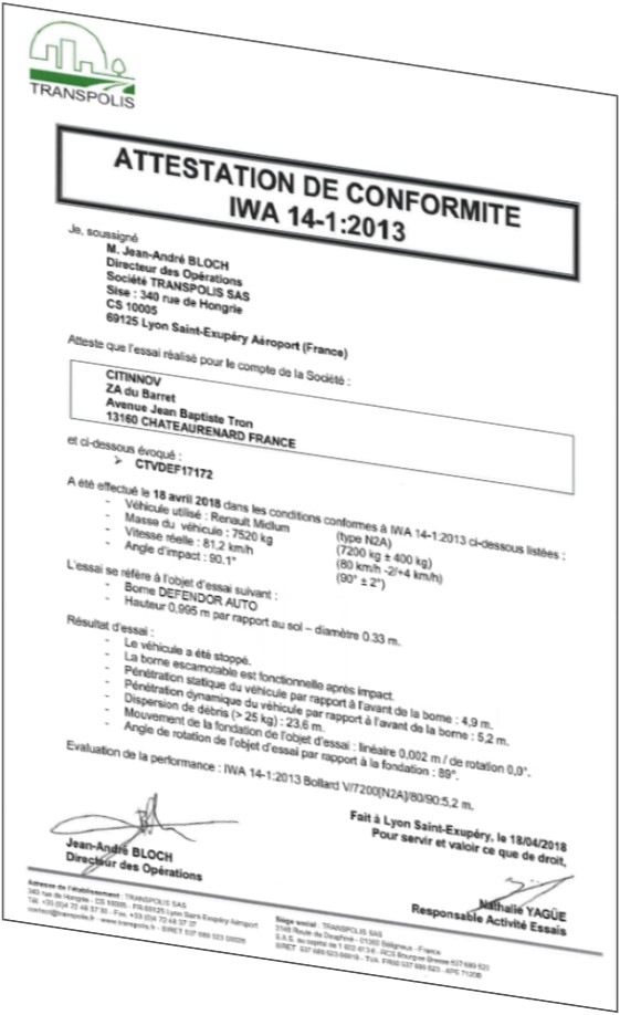 Borne de défense automatique K12 - Protection infranchissable avec motorisation électrique 24V_6