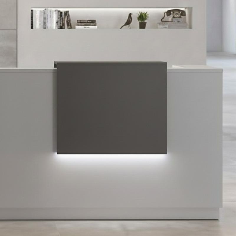 Comptoir d'accueil bi-colore avec PMR Delta et réhausse - Droite, Noir, Oui, 282, Acacia clair_6