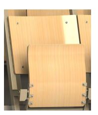 Fauteuil  d'amphithéâtre à piétement latéral avec assise et dossier ergonomique, tablette en contre-plaquéhêtre - NEWTON_6