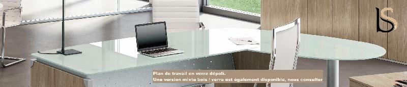 Bureau de direction en verre X time avec retour  - Quadrifoglio. - 259_6