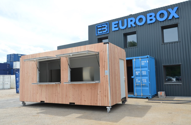 Bungalow Snack en container 20 pieds - Blanc et Noir - 6m x 2,5m - Eurobox_6