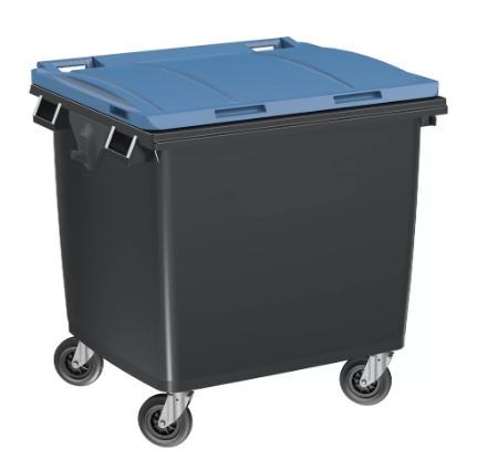 Conteneur 1000 L - Fabrication Française - PEHD injecté - Préhension frontale et latérale - Roues 200 mm - Normes EN 840 de 1 à 6_6