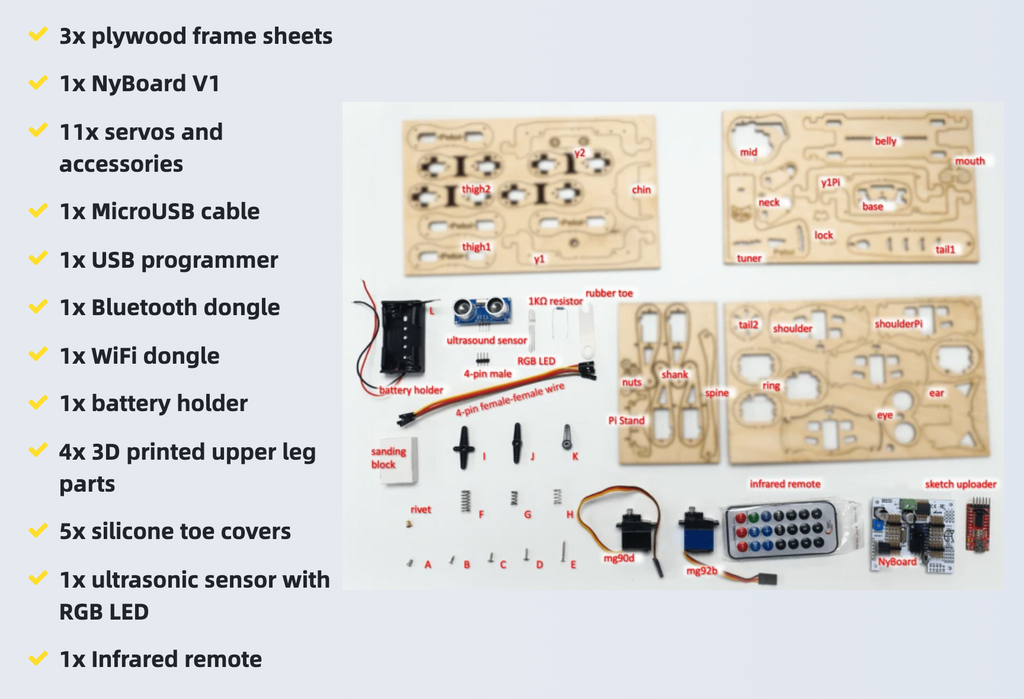 KIT ROBOT CHAT MIGNON OPEN SOURCE NYBBLE KITTEN PETOI OPENCAT À MONTER ET À PROGRAMMER_6