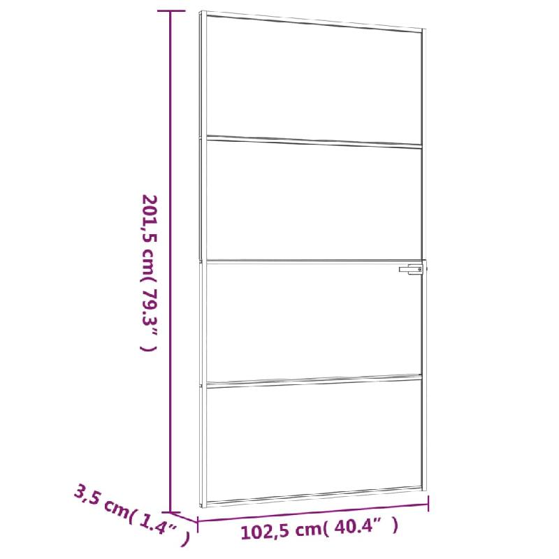 Vidaxl porte d'intérieur blanc 102x201,5 cm trempé verre aluminium fin 153669_6