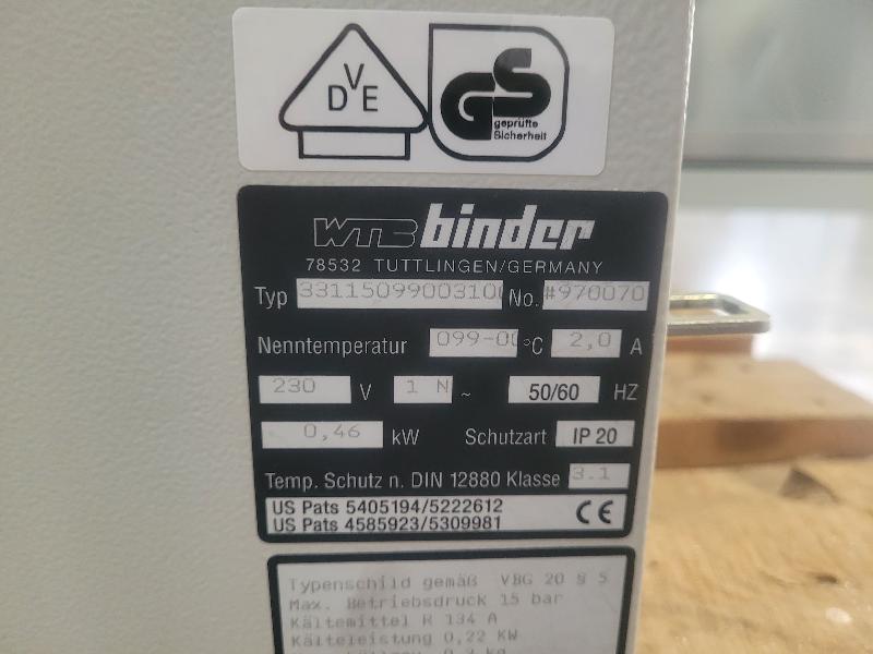 Incubateur / étuve réfrigéré BINDER KB-115 avec convection forcée 100°C_6