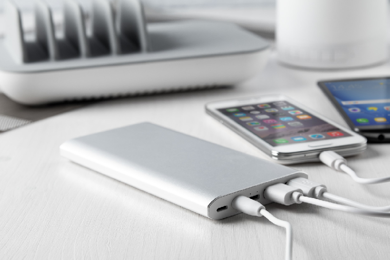 Power bank en aluminium - 10000 mAh - 2 ports USB et 2 ports USB-C - Couleur argenté_6