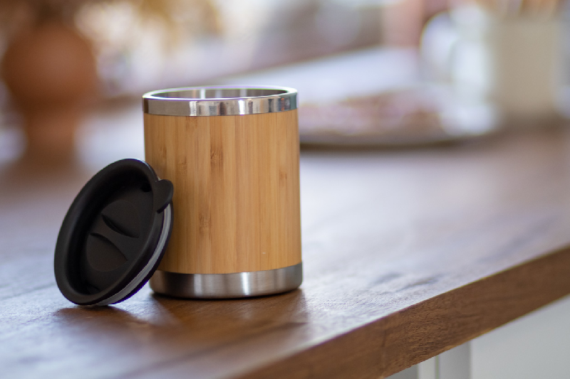 Mug thermos isotherme - double paroi inox et bambou - 300 ml_6