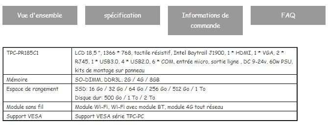 Tpc-pr185c - ecrans tactiles - taicenn - résolution 1366 * 768_6