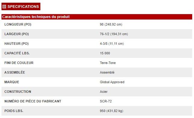 Wb985718 - Rampe d'accès pour conteneur en acier - Global Equipment Company Inc - capacité 15 000 lbs_6