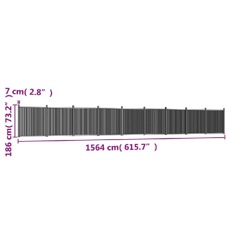Vidaxl panneau de clôture gris 1564x186 cm wpc 3282797_6