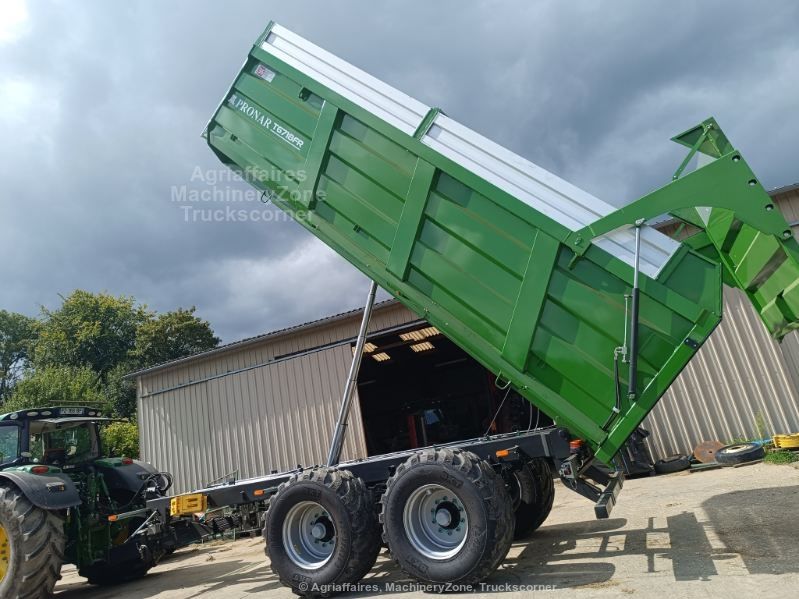 Benne agricole monocoque avec porte hydraulique essieu suiveur - PRONAR T6718FR_6
