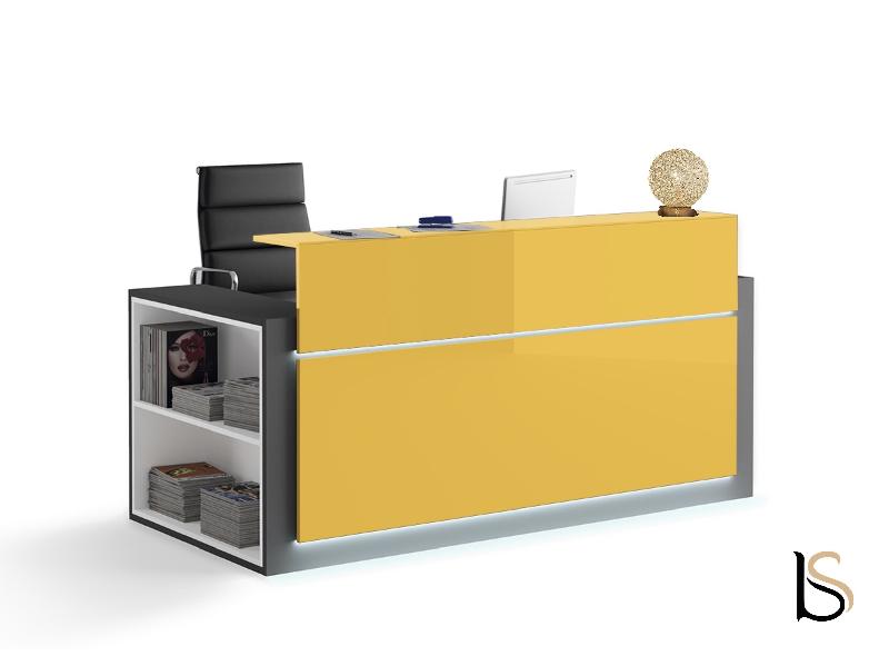Banque d'accueil lumineuse avec étagère- Ofitres - 197, Gauche, Jaune brillant_6
