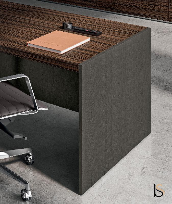 Bureau de Direction E9 - Officity - 165, Noyer américain, Sous-mains anthracite: oui_6