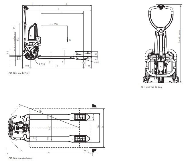 Transpalette électrique avec capacité de charge jusqu’à 500 kg