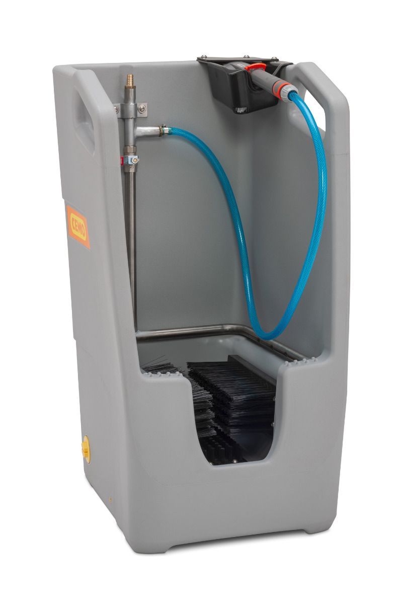 Lave-bottes manuel et électrique - Fabrication allemande - Polyéthylène avec cuve de récupération - Acier inox et caillebotis plastique_6