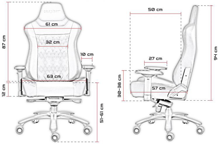 Siège confortable et réglable - Oraxeat XL800 Noir - Inclinaison jusqu'à 160° - Réf : ORX_XL800_BKBK_6