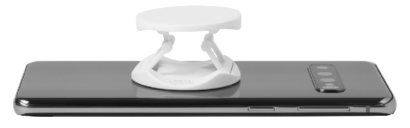 Support antibactérien pour téléphone portable - plastique rond avec base auto-adhésive - conforme ISO 22196_6