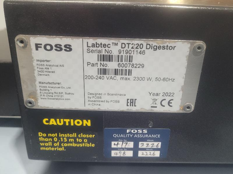 Digesteur Tecator Line LABTEC DT220 Unité de digestion FOSS_6
