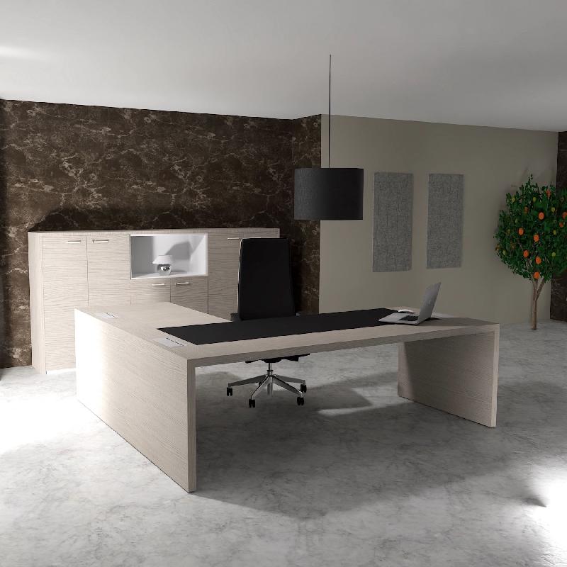 Bureau de Direction avec retour E10 - Quadrifoglio - 204, Non, Orme gris, Cuir noir_6
