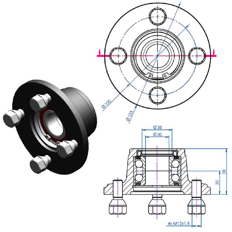 18x9.50-8 Twin Axle ATV Quad Trailer Kit Four P332 Grass Wheels SPP Axles 1500kg_6