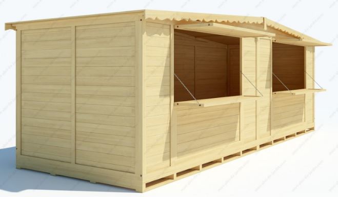 Chalet de Noël pliable en bois massif Gardy Shelter - 660x237 cm - 15,51m² - Réf 3788 - Epicéa massif, parois 20mm_7