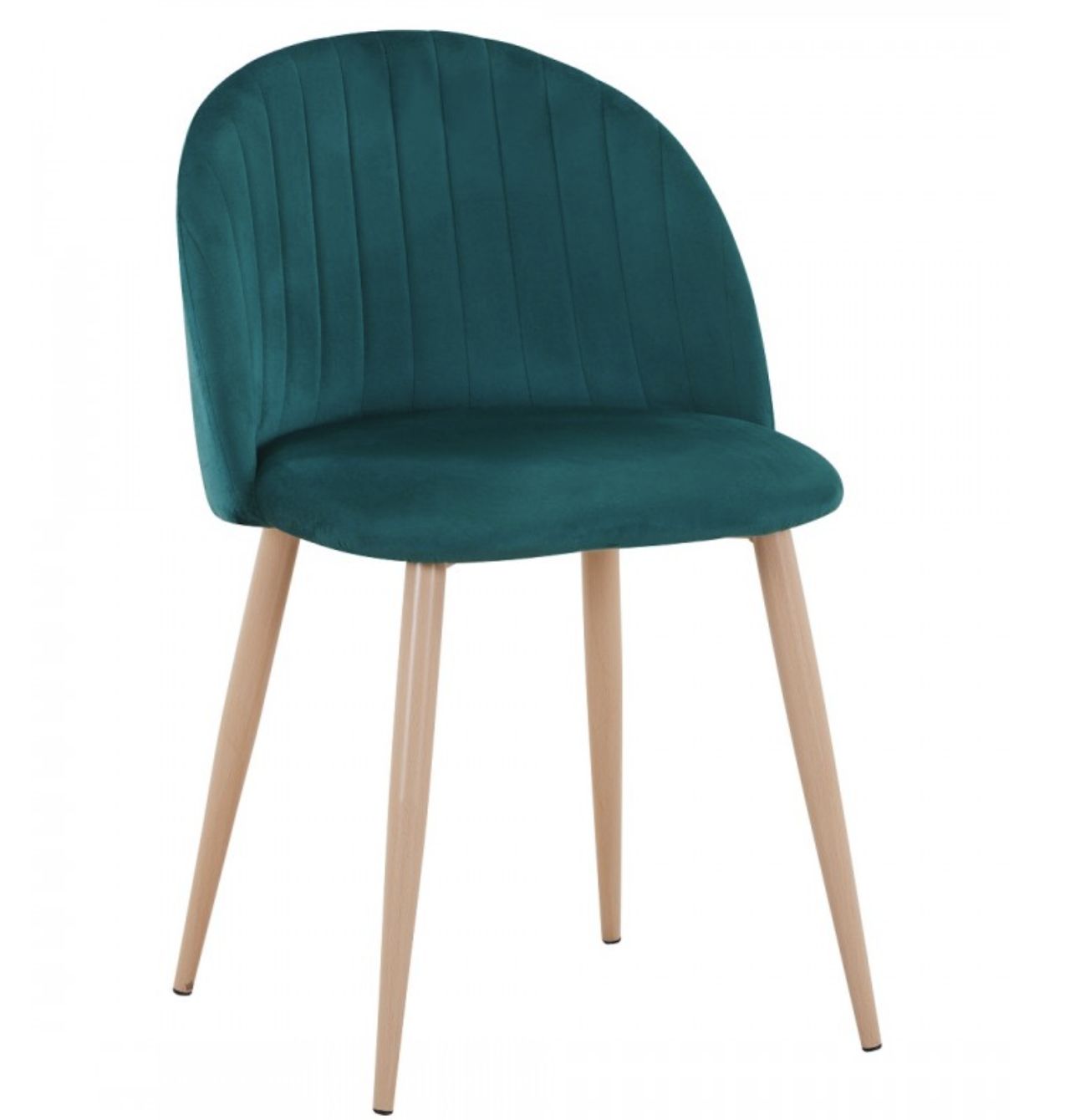 Chaise de restaurant en velours - structure métallique imitation bois - vendue par lot de 4 unités_6