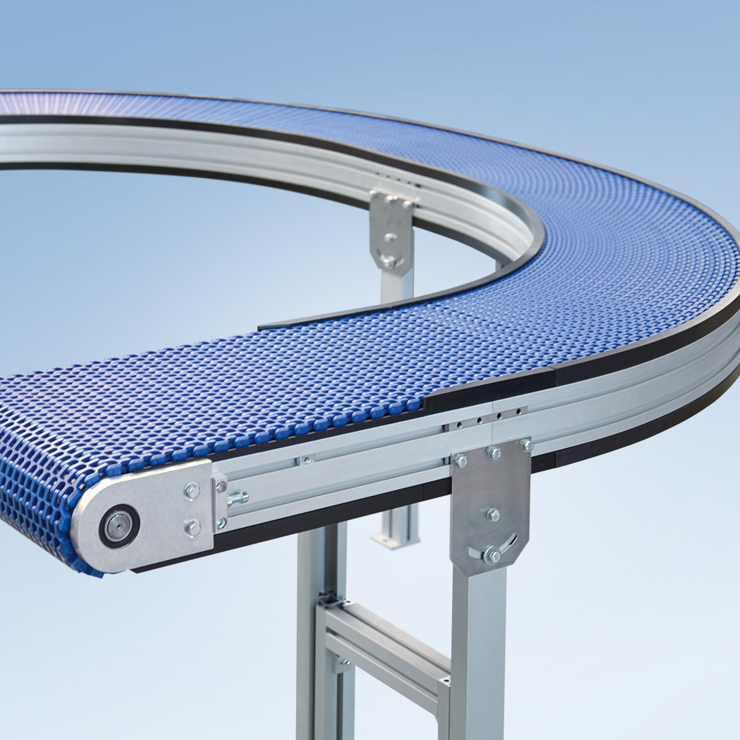 Convoyeur à tapis modulaire courbe, polyvalent, compact et robuste - kmf-p 2040 - mk technology group_6