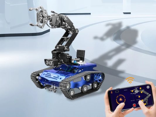 ROBOT DE CONSTRUCTION VOITURE CHENILLES AVEC BRAS ROBOTIQUE HIWONDER TANKBOT TRACK POUR LA PROGRAMMATION STM3_6