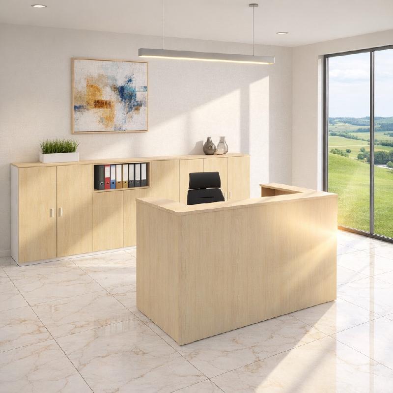 Bureau d'accueil Delta First monocolor - Mobel Linea - 144, Chêne moyen_6