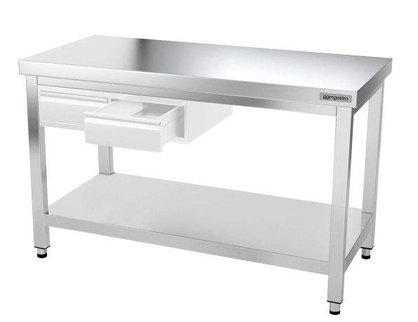 Tables Inox centrales Premium avec Etagère - P 600 mm | Ggm - 1000_6