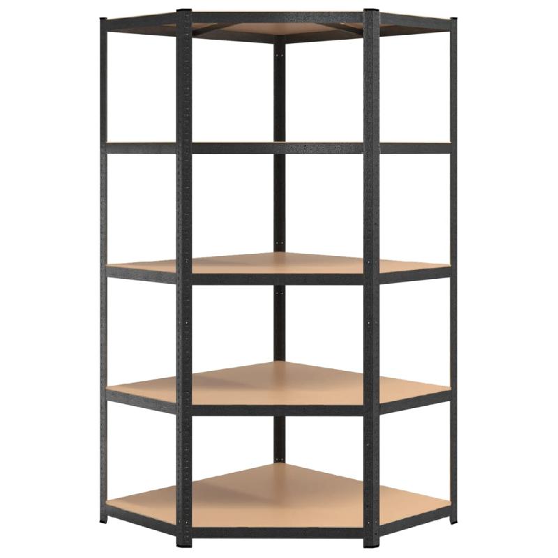 Vidaxl étagère à 5 niveaux 3 pcs gris acier et bois ingénierie 3154208_6