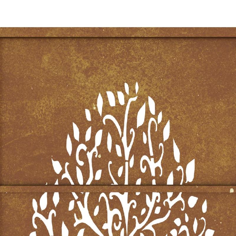 Vidaxl portail de jardin 105x205 cm acier corten conception de l'arbre 153165_6
