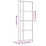 Vidaxl porte coulissante doré 76x205 cm verre esg clair et aluminium 155190_6