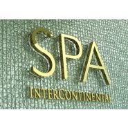 Enseigne en métal noir brossé pour commerce haut de gamme