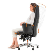 Siège pivotant BIOSWING® conçu pour le confort des travailleurs sur écran
