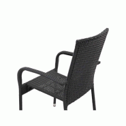 Chaise de jardin margarita rotin synthétique noir – MTF – empilable – 3exn0028_6