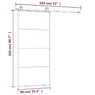 Vidaxl porte coulissante avec kit de quincaillerie 90x205 cm verre esg 3152147_6