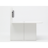 Table multimédia design élégant et épuré - OGI V, connectée avec prises USB, HDMI, RJ45, et rangement intégré_6