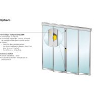 Porte coulissante à coupure thermique avec accrochage vertical opposé