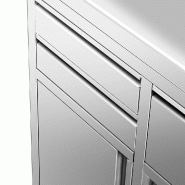 Meuble inox pour machine à café - 600 x 600 mm - 2 tiroirs - Knock box_6