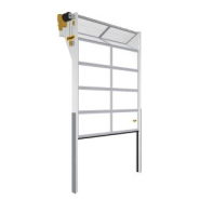 Porte sectionnelle empilable pour locaux avec faible retour