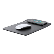 Tapis de souris en PU - Chargeur sans fil et support pour téléphone portable - Couleur noire_6