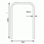 Arceau vélos Andria - mobilier inox durable - hauteur 1000mm - fixation par scellement ou platine_6