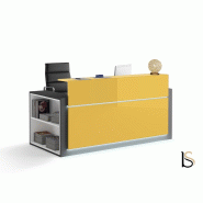Banque d'accueil lumineuse avec étagère- Ofitres - 177, Gauche, Jaune brillant_6