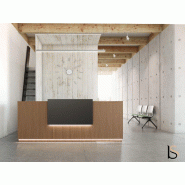 Banque d'accueil modulable - Mobel Linea - Gris ombre, Acacia foncé, Oui, 364_6