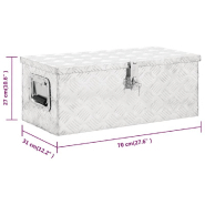 Vidaxl boîte de rangement argenté 70x31x27 cm aluminium 152250_6