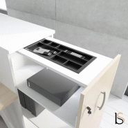 Bureau bench 2 personnes Yan avec maxi rangement - MDD - Blanc 9010, 180, Chêne Canadien_6