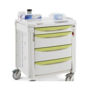 Chariot à pansements robuste en polymère antimicrobien Microban® - facile à nettoyer et à désinfecter - Flexline 131 avec tiroirs et accessoires_6